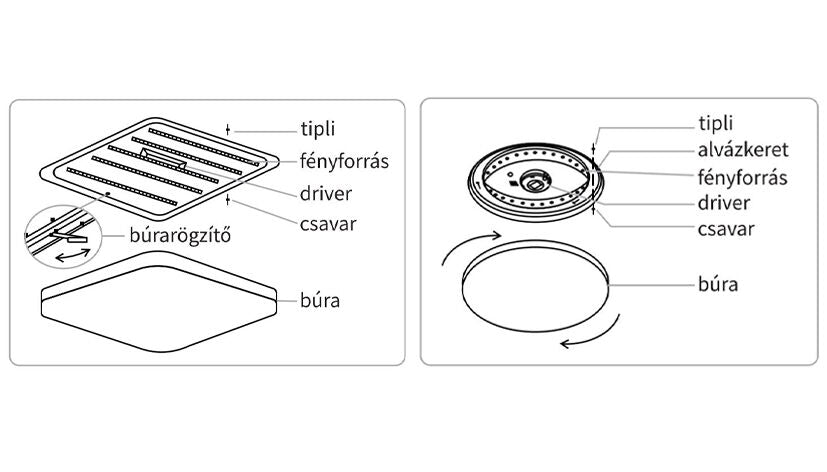 Modee LED Deckenleuchte 96W 3CCT dimmbar 9120 Lumen Ø510mm Aluminium-Kunststoff IP20 mattes Glas