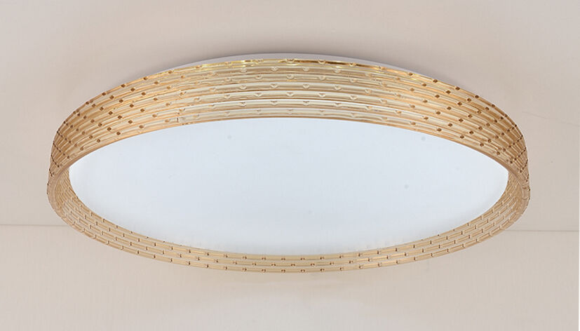 Modee LED Deckenleuchte 2x48W 3CCT 2700K-6500K 9120 Lumen IP20 Ø510x75mm Braun mit Fernbedienung