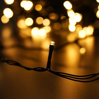 Modee LED Christmas String Light 100LED 10m Warm White 2550K IP44 Green Wire with Adapter Plug