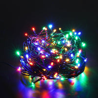 Modee LED Weihnachts-Lichterkette 200 mehrfarbige LEDs 20m mit Adapterstecker IP44 grünes Kabel 8 Modi