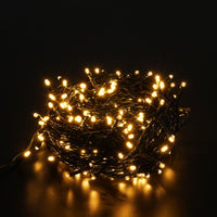 Modee LED Weihnachts-Lichterkette 200LED 20m Warmweiß mit Adapter IP44 Grünes Kabel