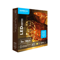 Modee LED Christmas string light 5m 50LED 3000K warm white copper wire battery powered IP20 indoor use