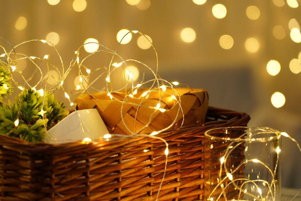 Modee LED Weihnachts-Lichterkette Kupferdraht 100LED 10m Warm 3000K Batteriebetrieben IP20 Innen