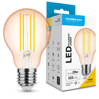 Modee LED Filament Amber Globe A60 4W E27 1800K 360 Lumen 320° Glaslampe IP20
