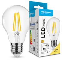 Modee LED filament bulb A60 4W E27 2700K 470 lumens 360° warm white glass globe non dimmable IP20