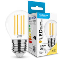 Modee LED filament bulb G45 mini globe 4W E27 2700K 470 lumens 360° glass non-dimmable