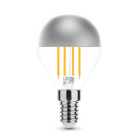 Modee LED Filamentlampe G45 Silver Top 4W E14 2700K 400 Lumen 320° Warmweiß Glas Chrom