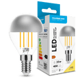 Modee LED filament bulb G45 Silver Top 4W E14 2700K 400 lumens 320° warm white glass chrome