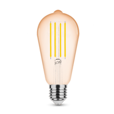 Modee LED filament bulb ST64 Amber 4W E27 1800K 360 lumens 320° non dimmable glass