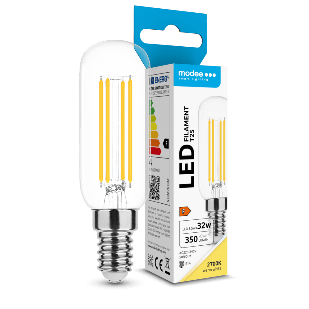 Modee LED Filamentlampe T25 3.5W E14 2700K 350 Lumen 360° Glasstab Nicht dimmbar