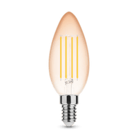 Modee LED Filament Candle C35 4W E14 Amber 1800K 360 lumens 320° Warm Light Bulb