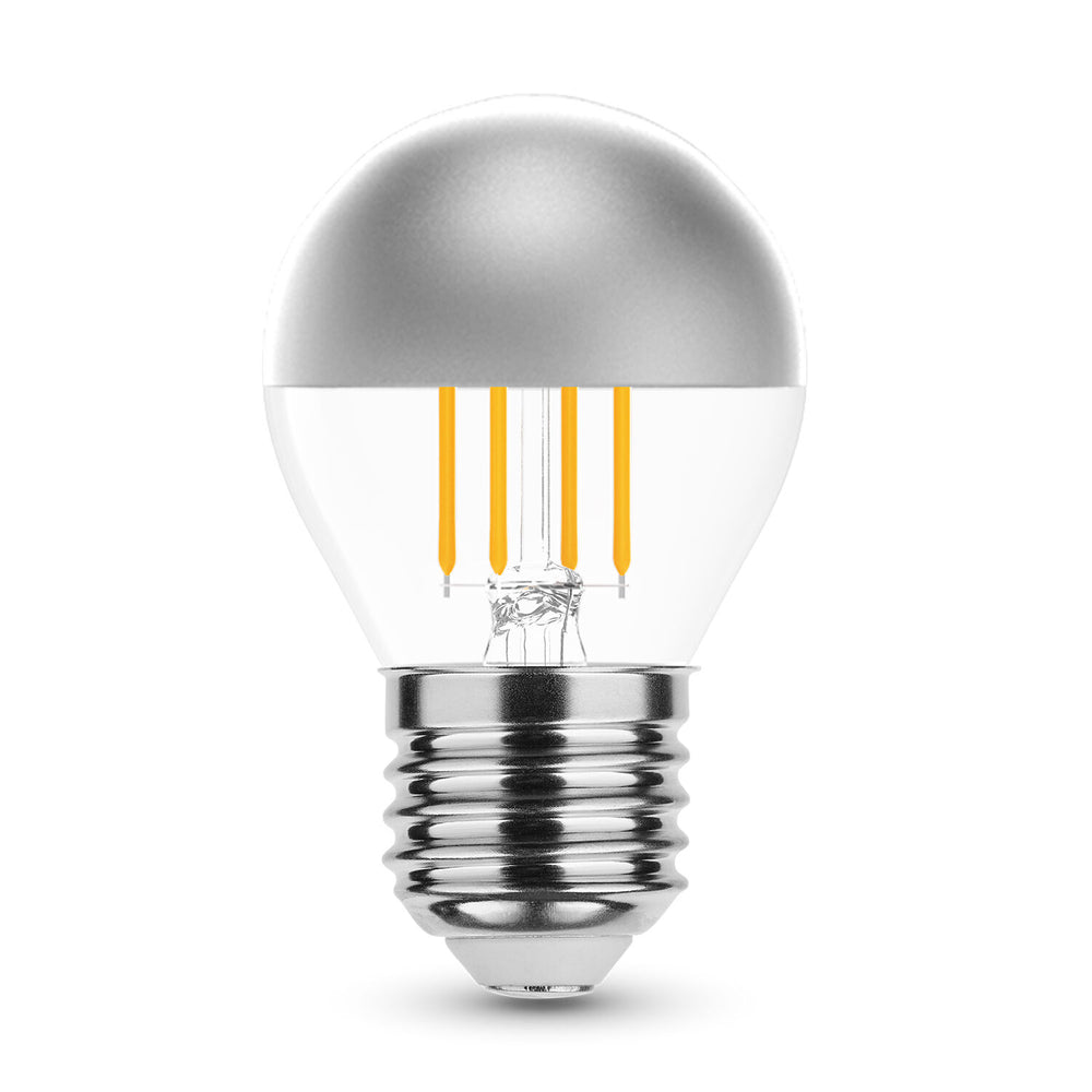 Modee LED Filament G45 Mini-Globe Lampe 4W E27 2700K 400 Lumen Silber Top 320° Warmweiß