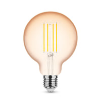 Modee LED Filament Globe G95 4W E27 Amber 1800K 300 Lumen 320° dimmbare Glühbirne IP20