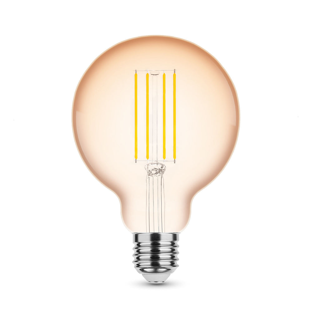 Modee LED Filament Globe G95 4W E27 Amber 1800K 300 Lumen 320° dimmbare Glühbirne IP20