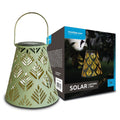 Modee LED Solar Laterne LT006, Metall Rund, 2800-3200K Warmlicht, IP44 Outdoor, Wiederaufladbare Batterie