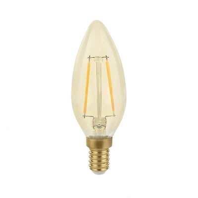 LCB LED Filamentlampe E14 C35 5W dimmbar 2200K extra warmweiß ersetzt 40W, Philips Chip, IP20