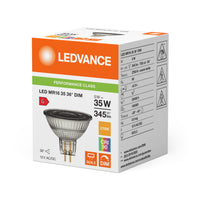 Performance LED Spot Reflector GU5.3 MR16 5W 345 lumens 2700K dimmable 36D replaces 35W