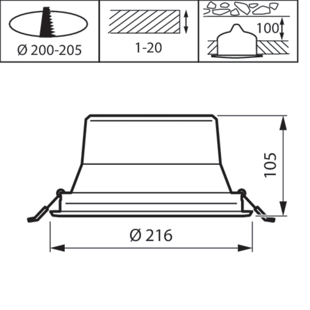Philips CoreLine Downlight Gen5 DN142B 20W 3000K 2250 lumens DALI dimmable UGR19 IP20 White