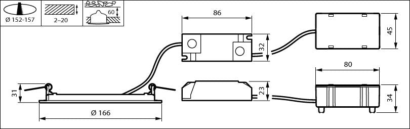 Philips DN145B LED Einbau-Downlight, 11W, 1100 Lumen, 3000K 4000K, IP20/44, Weiß, 220-240V, CRI 80