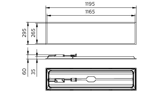 Philips LED panel light 28W 3400 lumens 4000K 230V UGR19 IP20 White 1195x295mm steel housing