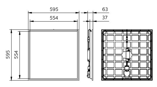 Philips LED panel light 595x595mm 22W-31W 3000K-4000K 2900-4300 lumens DALI dimmable UGR19 IP20/44 White