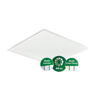 Philips LED panel light 595x595mm 22W-31W 3000K-4000K 2900-4300 lumens DALI dimmable UGR19 IP20/44 White