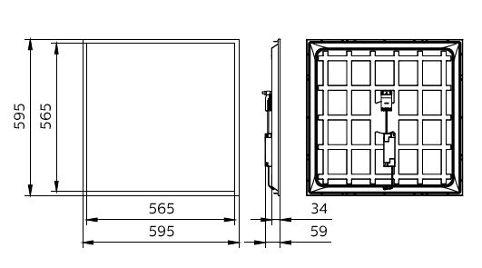 Philips LED Panelleuchte 595x595mm 28W 3400 Lumen 4000K Neutralweiß IP20 UGR23 Weißes Gehäuse
