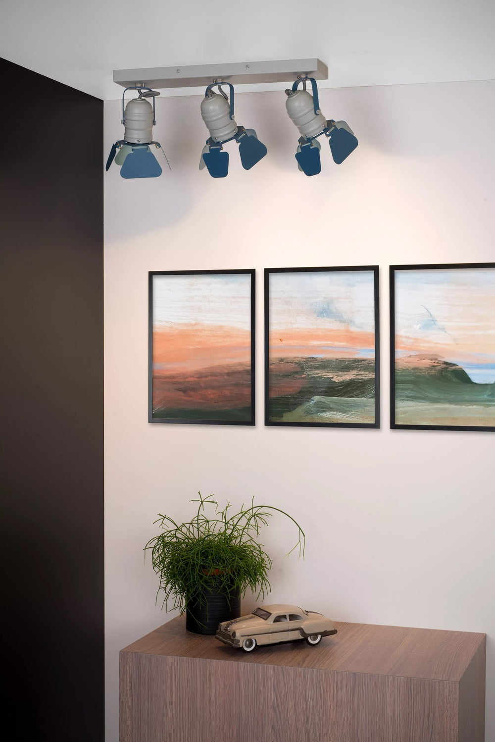 Lucide PICTO Deckenstrahler für Kinderzimmer, 3xGU10, max. 35W, Metall, Blau Grau, IP20, modernes Design