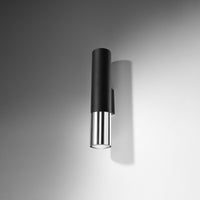 LED wall lamp black chrome LOOPEZ with GU10 socket by Sollux Lighting
