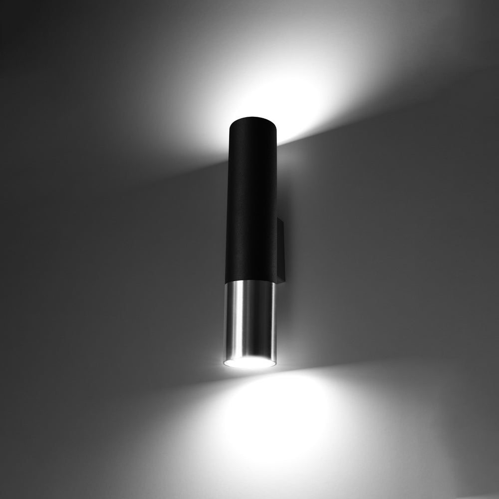 LED wall lamp black chrome LOOPEZ with GU10 socket by Sollux Lighting