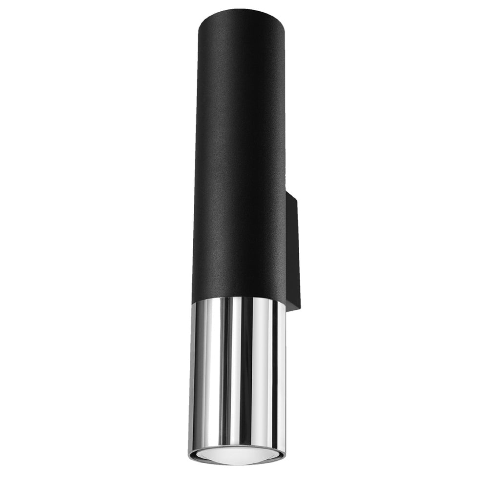 LED wall lamp black chrome LOOPEZ with GU10 socket by Sollux Lighting