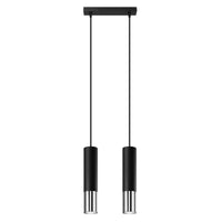 LED hanglamp zwart chrome with 2 x GU10 fitting by Sollux Lighting