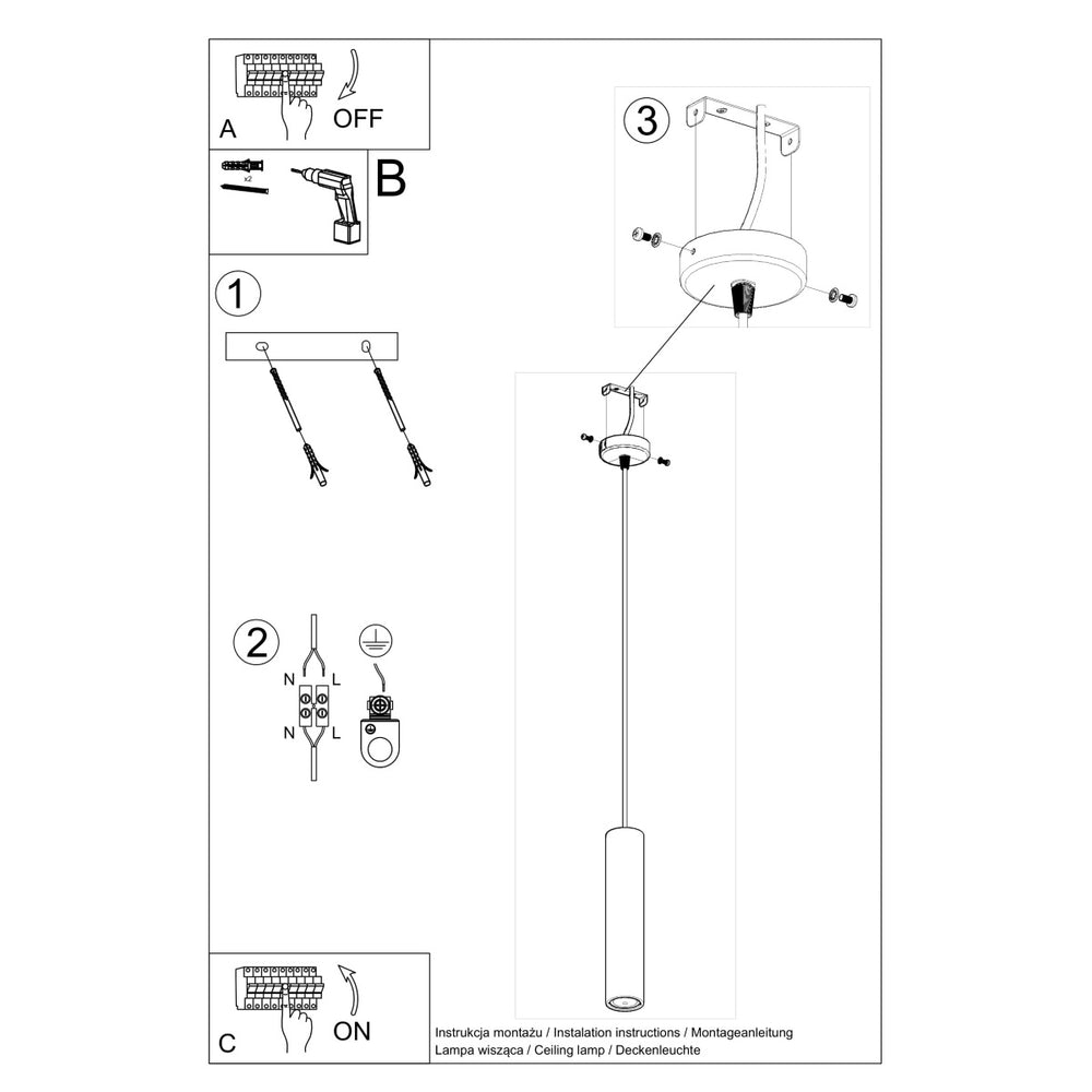 Sollux Lighting Luvo 1 LED-Pendelleuchte mit Betonschirm 300mm