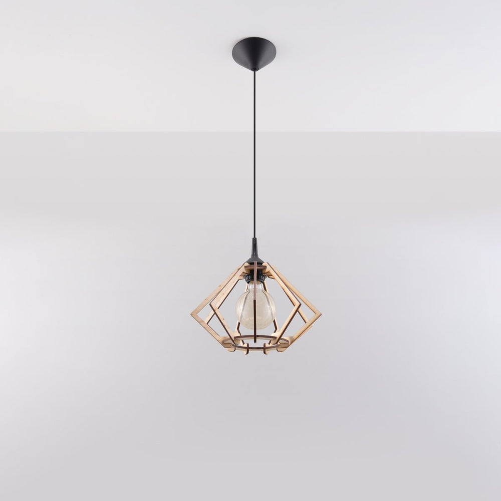 Sollux Lighting LED wood hanging lamp POMPELMO E27 220-240V