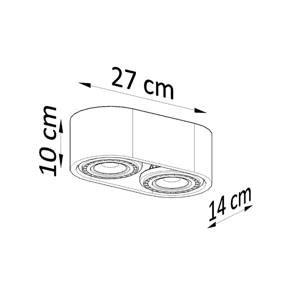 Sollux Lighting plafondspot BASIC 2 LED lamp, natural wood finish, CRI 80-89, IP20