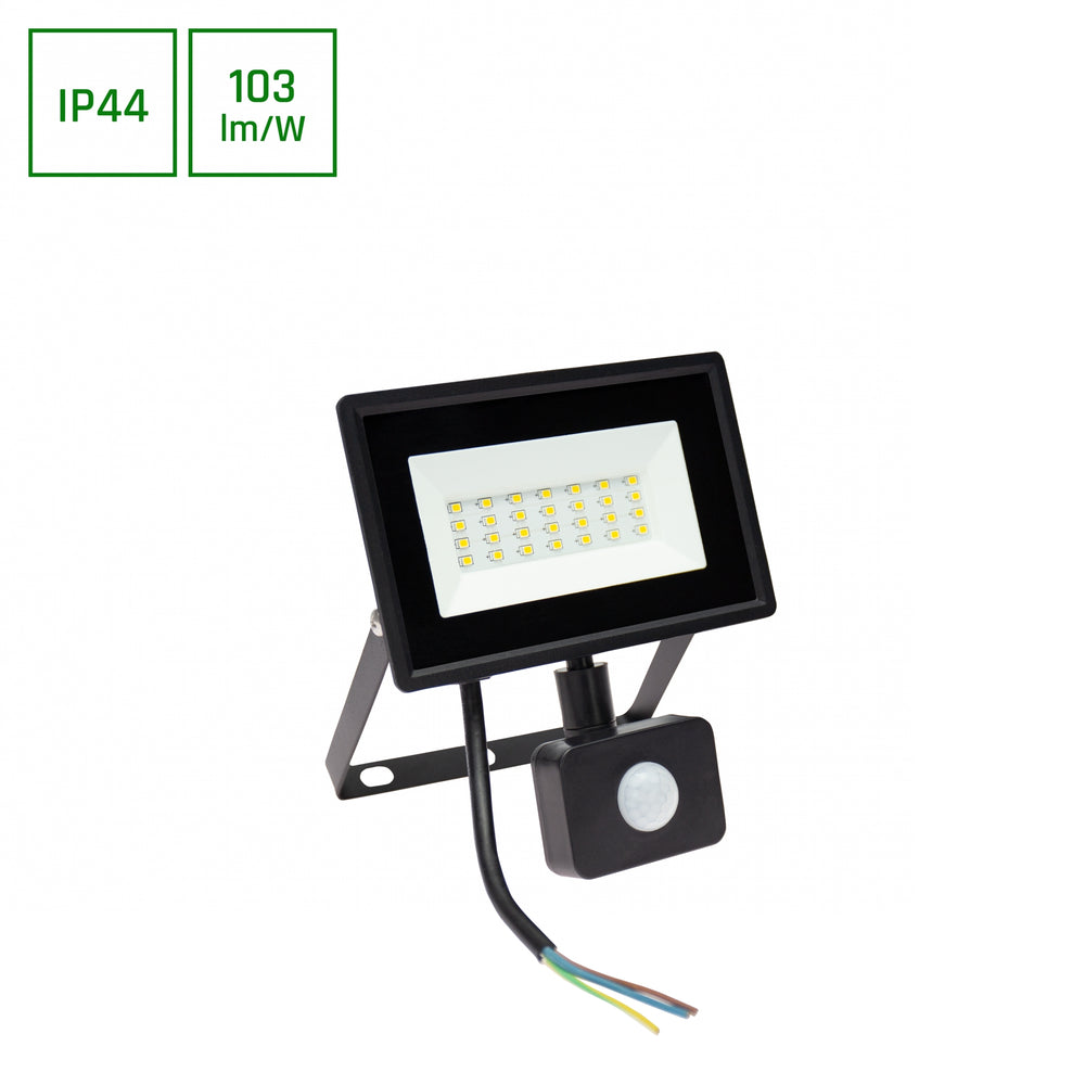 Spectrum NOCTIS LUX 3 LED Floodlight 20W 6000K 2050 lumens 230V IP44 IK07 Black with PIR sensor