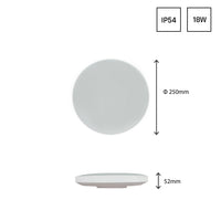 Spectrum LED ceiling light 18W 4000K 2050 lumens IP54 IK04 White Black round surface mount with sensor