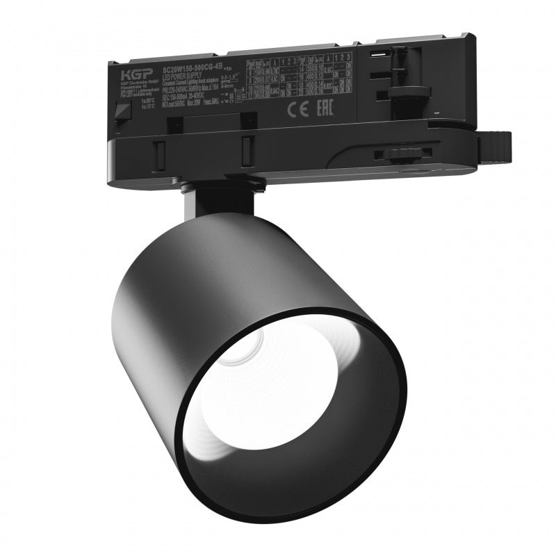 Spectrum Artemida mini LED spot 6.5-20W 4000K black with CRI >90 and adjustable angle 36-60º IP20 for indoor use