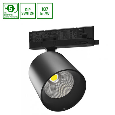 Spectrum Artemida Maxi LED schwarz, 4000K, 4500 Lumen, CRI &gt;90, 42W, anpassbare Leistung, IP20, 3-Phasen-Schienenmontage