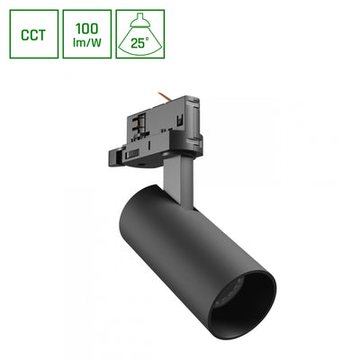 Spectrum Andromeda Prime tracklight 8W 6000K 800 lumen 25° black IP20 CCT lighting