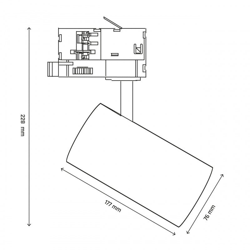 Spectrum Andromeda Prime Schienenstrahler 24W 6000K 1800 Lumen schwarze CCT verstellbare 25° IP20 für Innenbereich