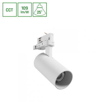 Andromeda prime 3F tracklight white, 16W, 230V, IP20, 6000K, 25 degrees, 1200 lumens, 1-phase mounting set