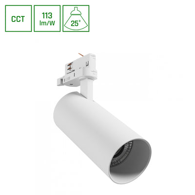 Spectrum andromeda prime tracklight 3F CCT 24W white 6000K 2700 lumens 25 degrees indoor use IP20 230V 1-phase mounting system