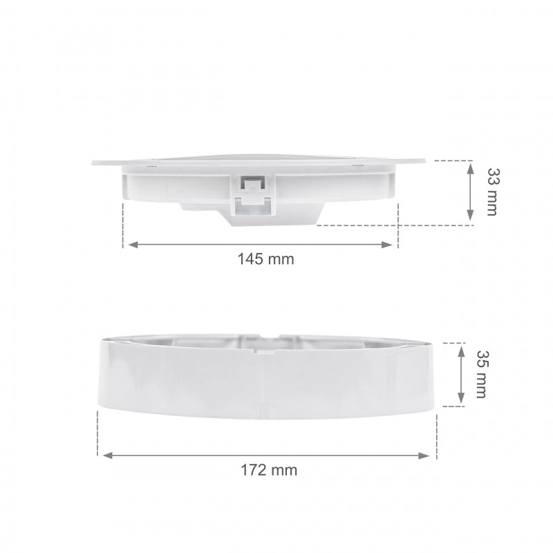 Spectrum Algine 2IN1 Downlight 12W 150 Lumen Warmweiß 3000K IP20 rund für Decken- und Wandmontage