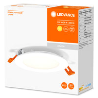Slim LED Downlight 8W 550 lumens 3000K Warm White 110° Recessed Round Cut-Out 105mm White Finish