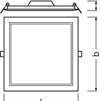 Slim LED Downlight SQ210 18W 1530 Lumen 3000K Warmweiß, 120° quadratisches Design für moderne Decken