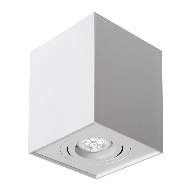 Spectrum CHLOE GU10 quadratische verstellbare Spot weiß, IP20, ideal für den Innenbereich mit Aluminiumgehäuse