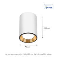 Spectrum CHLOE MINI LED Deckenstrahler, 1x GU10 Fassung, Aufbau, Weiß/Gold, IP20 Aluminium
