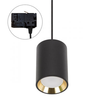 Spectrum CHLOE GU10 Schienenstrahler 3-phasig, schwarz mit Gold, IP20, 70x100mm, Aluminium, 250V, Innenbereich