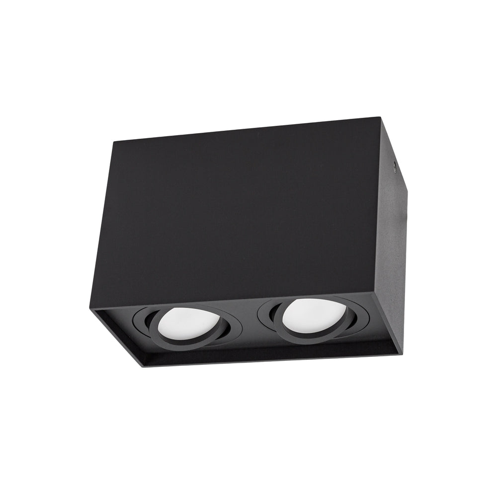 Spectrum CHLOE DUO 2xGU10 Surface Mounted LED Spot Light, Adjustable Black Aluminum, IP20 Indoor Ceiling Fixture